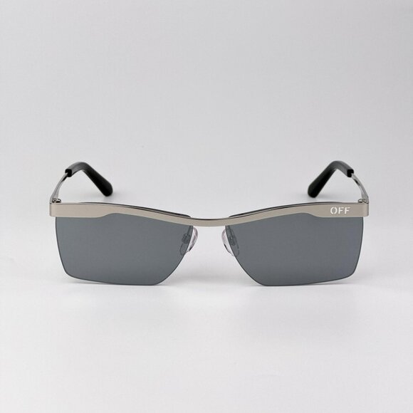 Off-White RIMINI Sunglasses – Silver Rectangle Frame Mirror |Model OERI095 7272 - Picture 1 of 9
